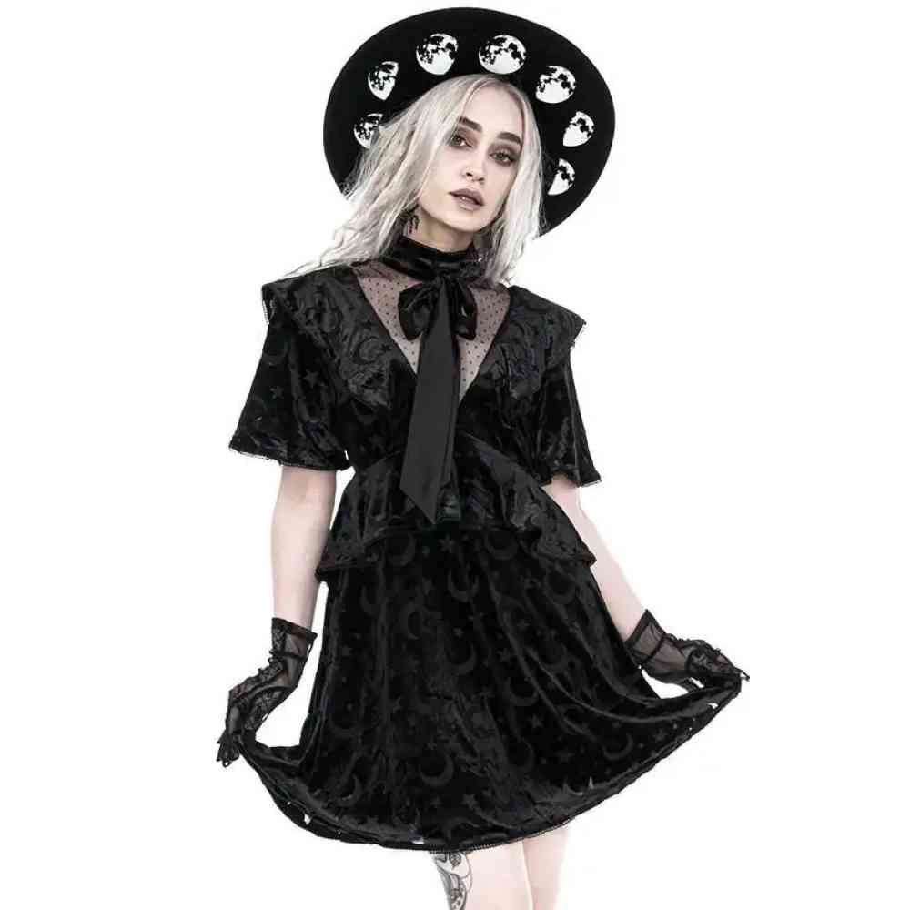 Restyle - Gothic Schoolgirl Devoured Mini robe - Noir